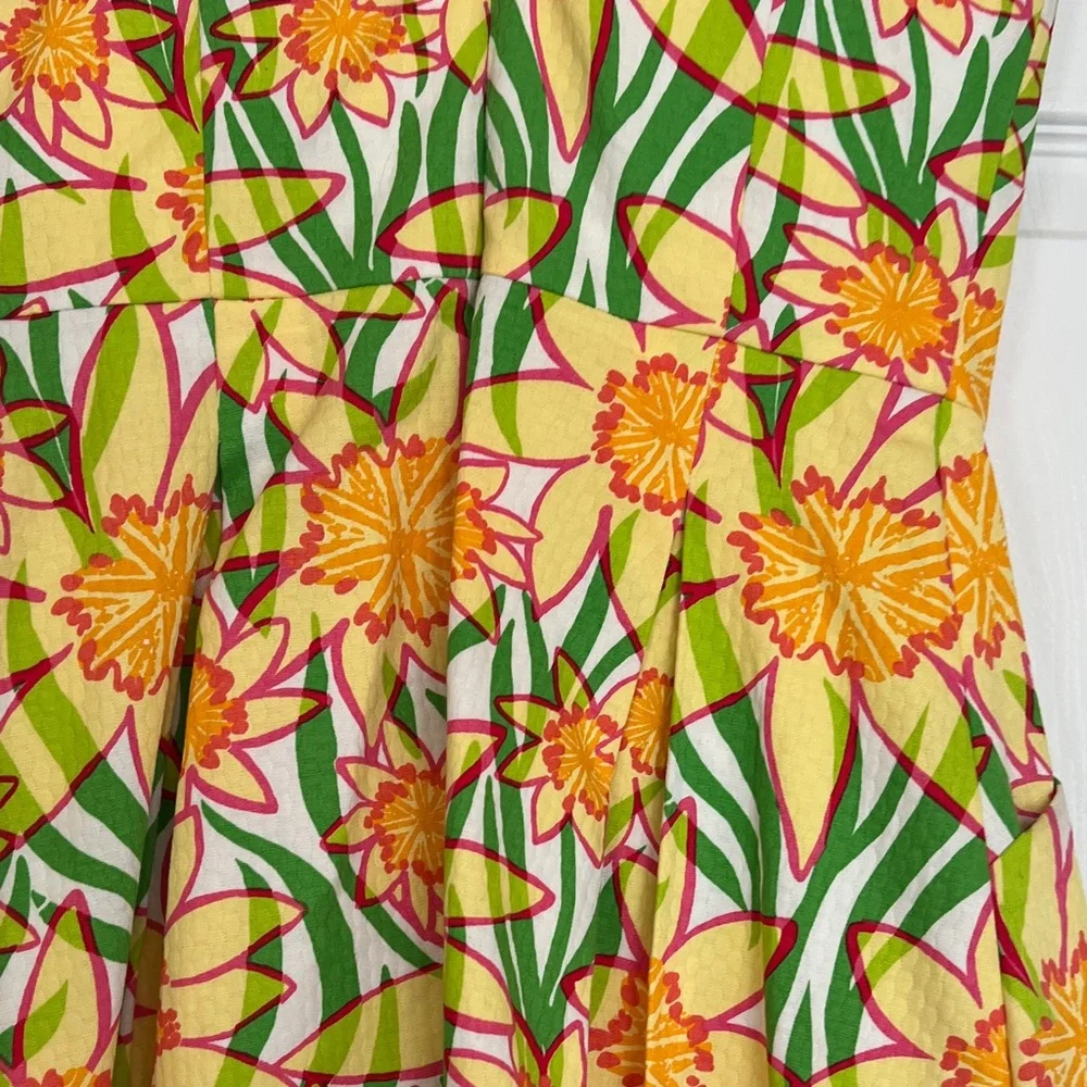 Lilly Pulitzer Summer Strapless Floral Sundress Sweetheart Neckline Fit & Flare - Picture 10 of 11